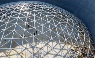 The 65m Aluminum Geodesic Dome Space triangular dome for wastewater Storage tanks