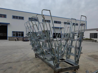 The 5 Steps Folding Ladders for Platform with Spring Cylinder Balanced Manual