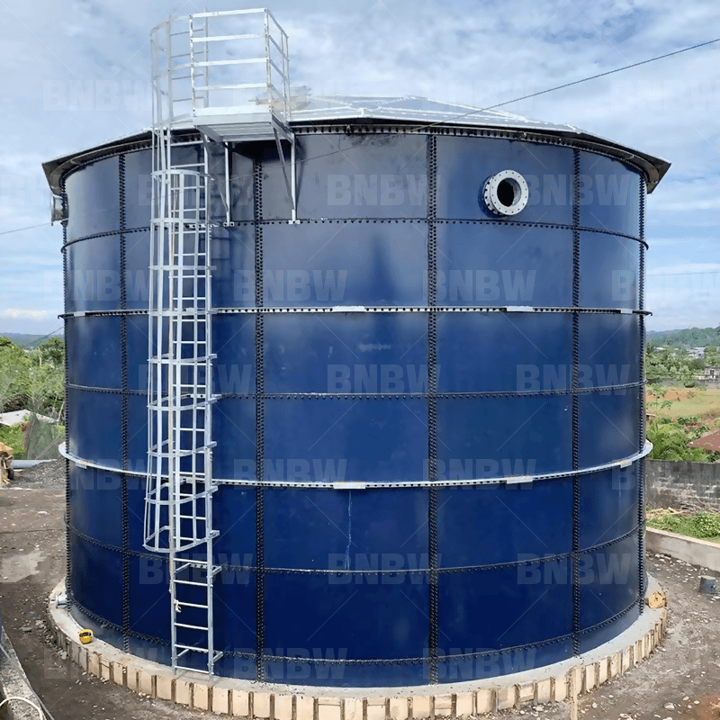 The GFS Bolted Water Storage Tanks & Fusion Bonded Epoxy with Flat Deck Roof