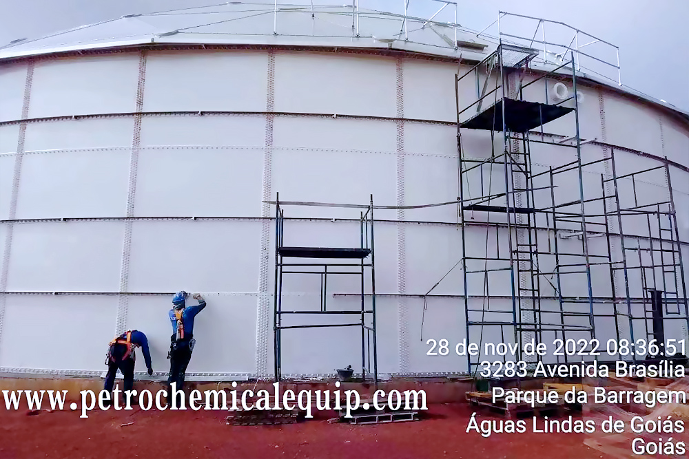 The 65m Aluminum Geodesic Dome Space triangular dome for wastewater Storage tanks